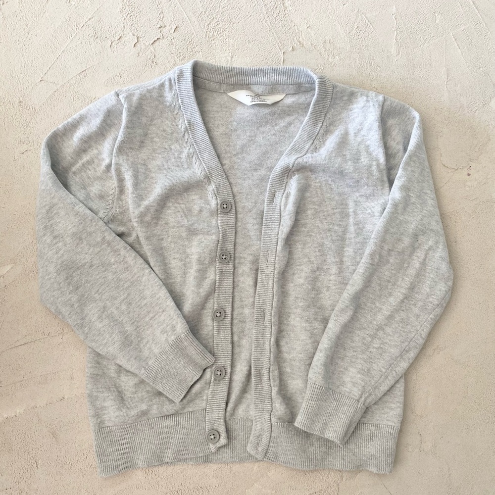 H&M Light Gray kids button down Cardigan